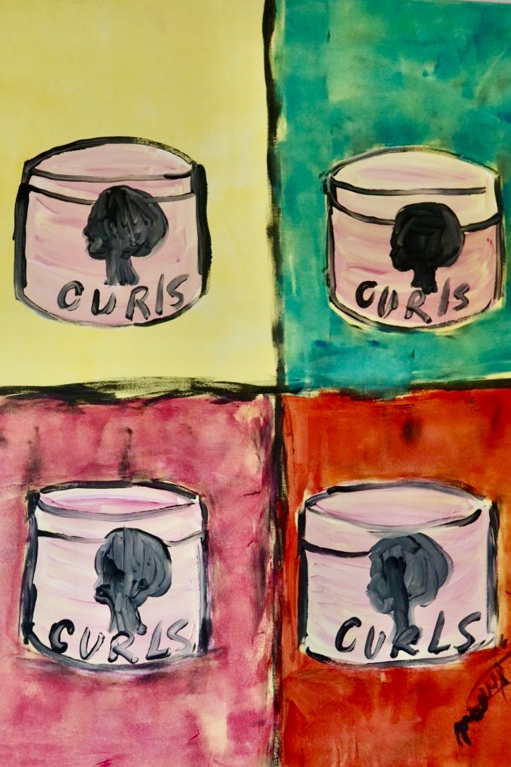 Sheabutter baby. acrylic on canvas painting (65 × 80 cm) by Amsterdam artist Michelle Amo