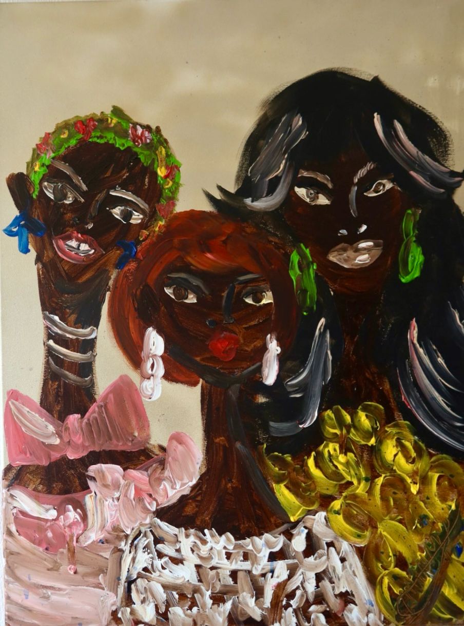 We are family. acrylic on canvas painting (65 × 80 cm) by Amsterdam artist Michelle Amo