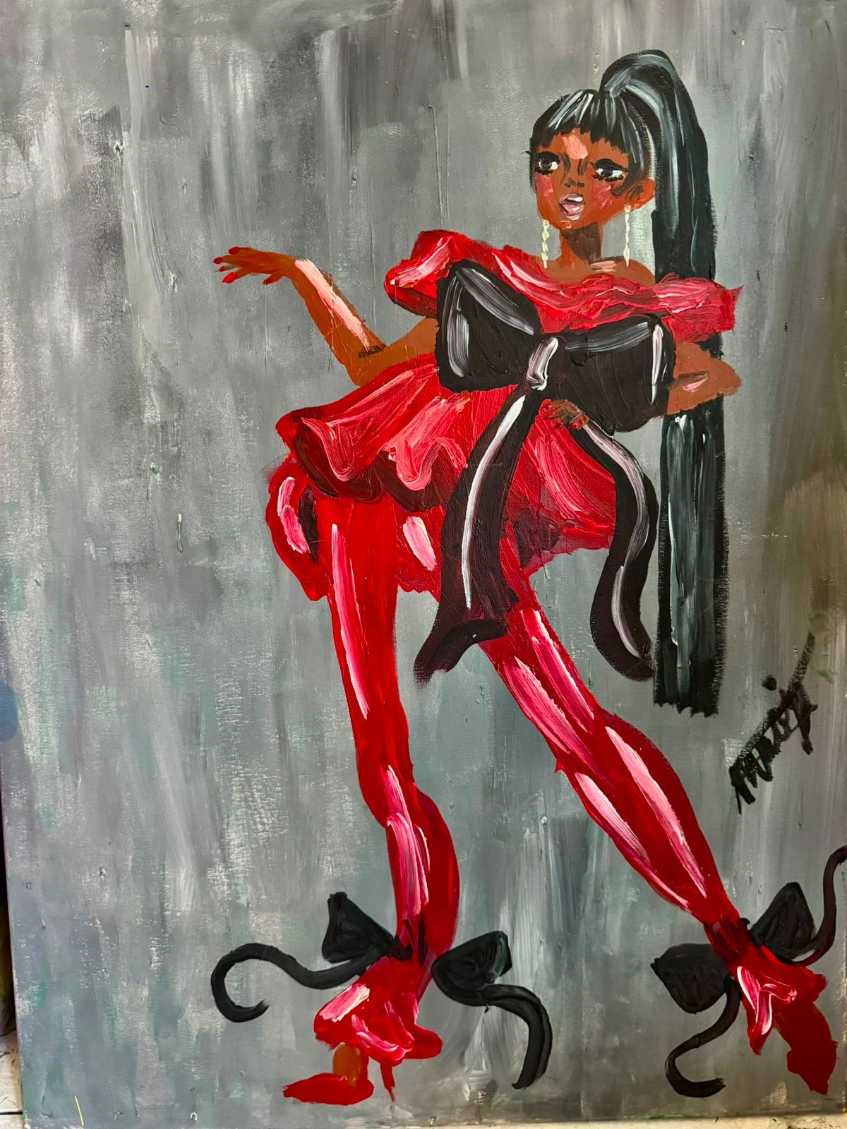 She ain't no Diva. acrylic on canvas painting (75 × 100 cm) by Amsterdam artist Michelle Amo
